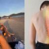 Montagem de duas fotos. À esquerda, Lucas Lima; à direita, uma coluna